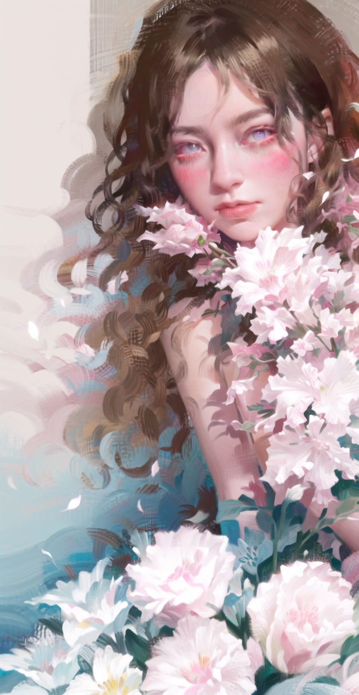 00290-4208180589-solo, 1girl, flower, brown hair, blush, looking at viewer, white flower, blue eyes, portrait, bangs, realistic, oil painting.png